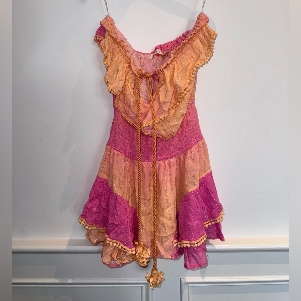 Ramy Brook Pink and Orange Striped Dress